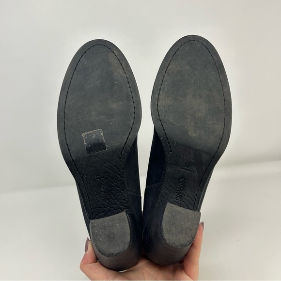 Humanoid Pull On Black Leather Heeled Ankle Boots Size 40 (US Size 9.5) - Picture 8 of 12